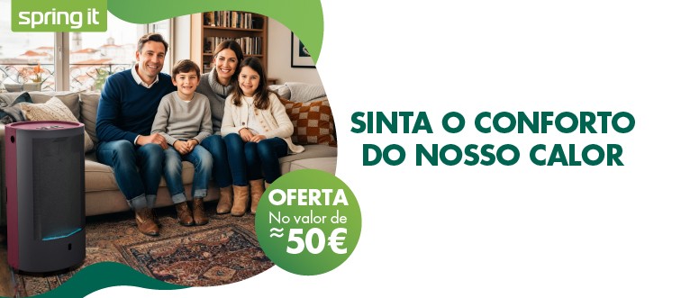 Promocional Spring It: Aquecedor para a casa com oferta no valor de 50€.